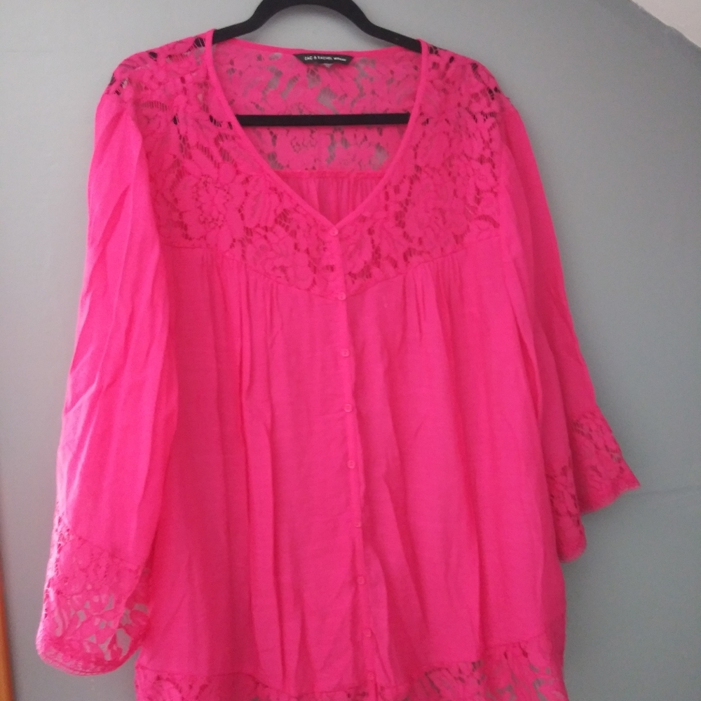 Pink button up blouse